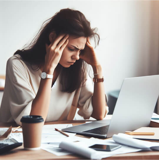 Девушка держится за голову